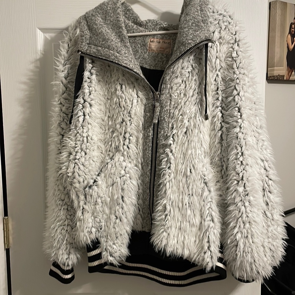 free people furry varsity jacket